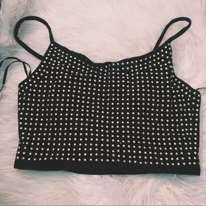 Black Gold beaded Crop Top